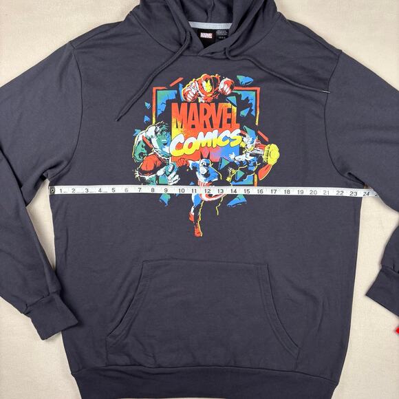 NWT Men's Marvel Comics Avengers Graphic Hoodie Black Size Large - Picture 4 of 7